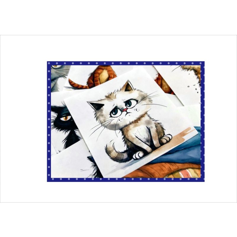 画像10: カットシール＊いたずらニャンコの仲間たち＊柄違い68枚＊オリジナル