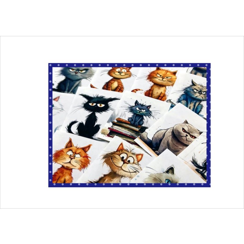 画像11: カットシール＊いたずらニャンコの仲間たち＊柄違い68枚＊オリジナル