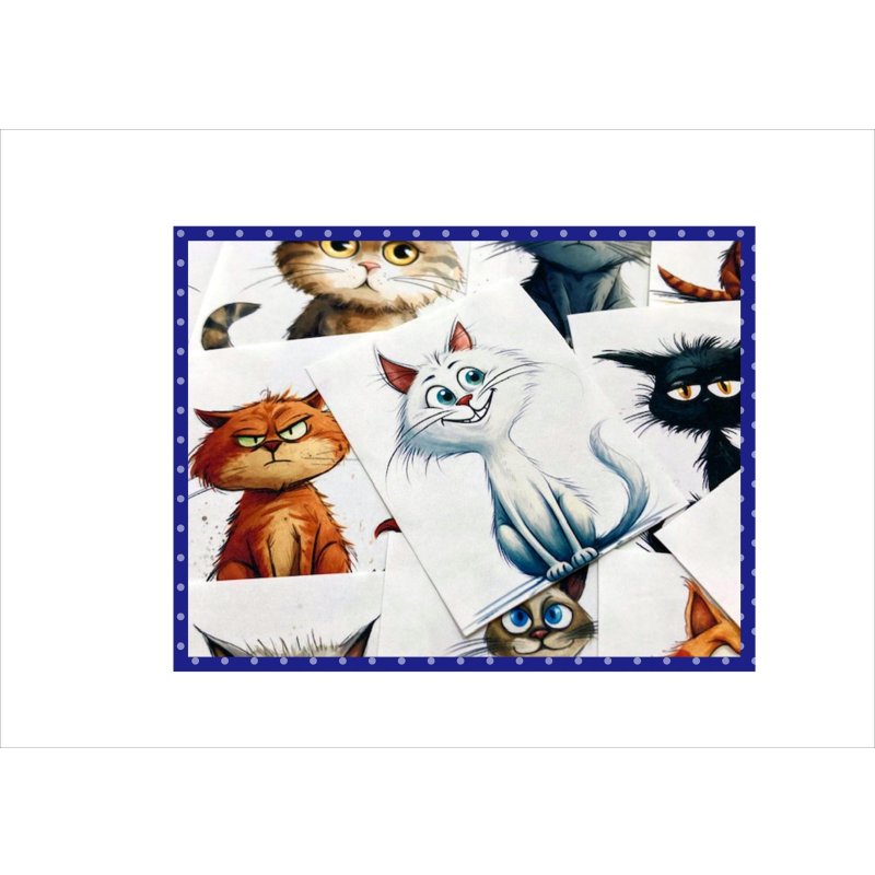 画像6: カットシール＊いたずらニャンコの仲間たち＊柄違い68枚＊オリジナル