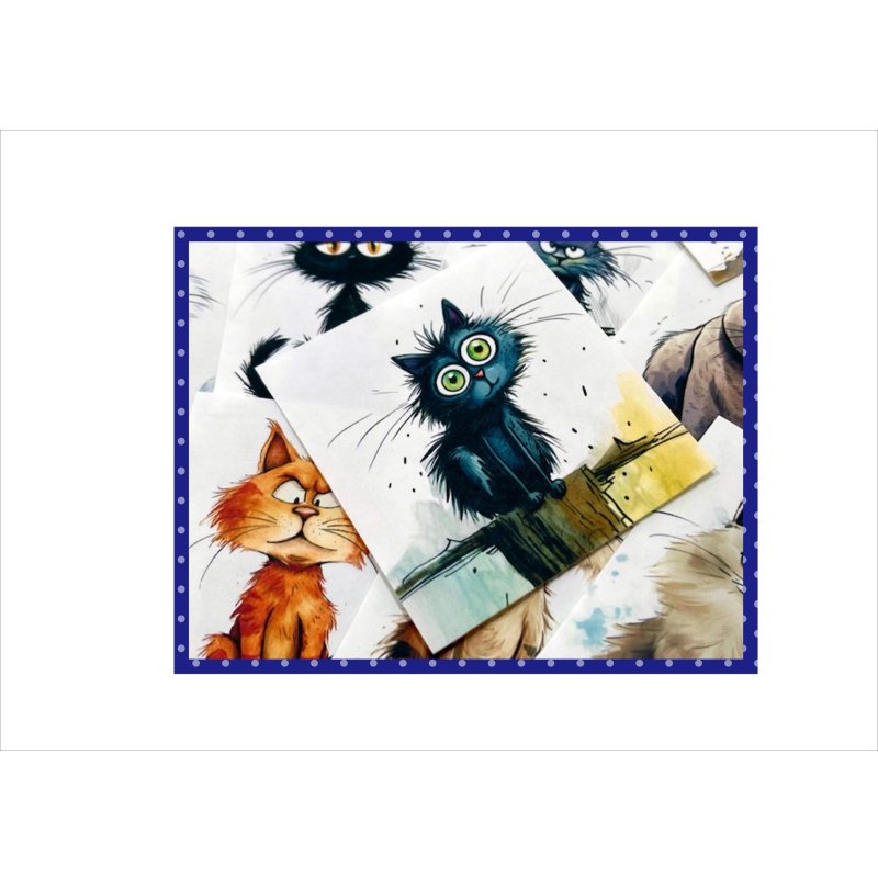 画像7: カットシール＊いたずらニャンコの仲間たち＊柄違い68枚＊オリジナル