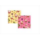 クリスマス＊サンタクロース＊ピンク＆イエロー＊コラージュペーパー＊2色＊4枚＊オリジナル