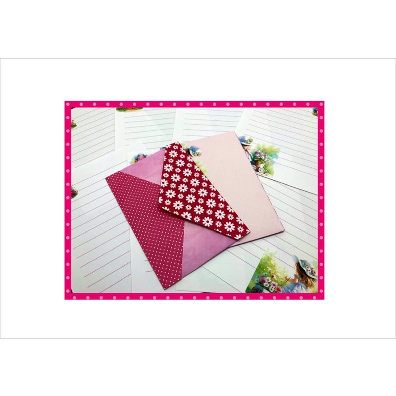 画像3: お花畑の女の子＊レターセット＊手作り封筒＊オリジナル