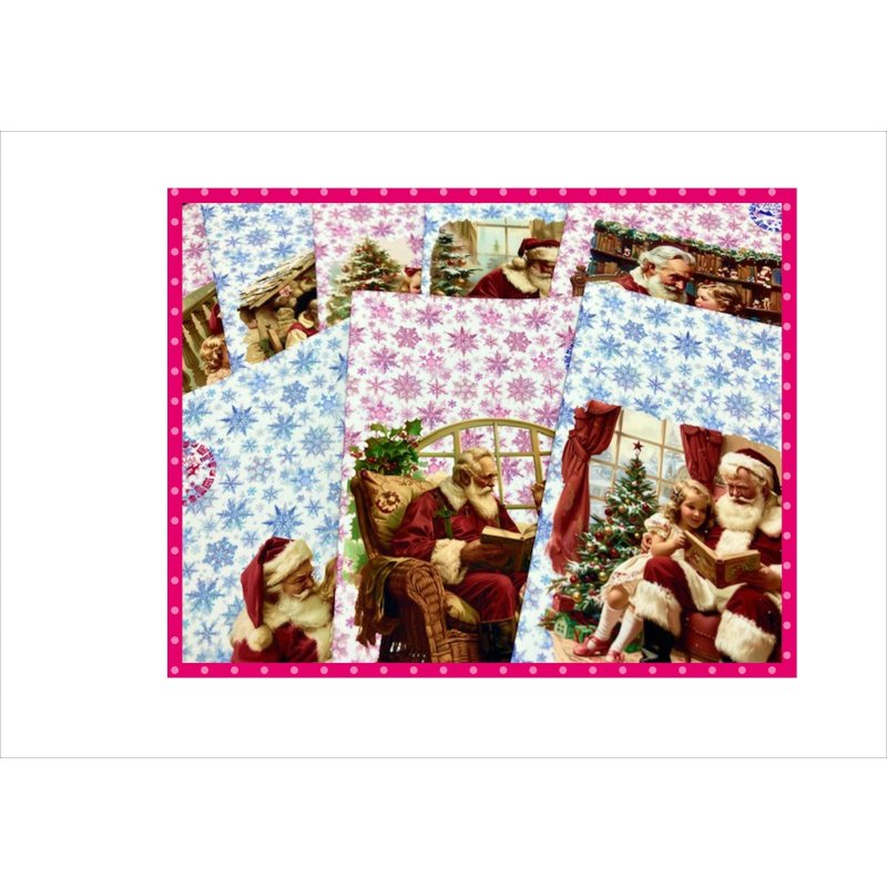 画像7: ミニ平袋セット＊サンタさんと女の子＊クリスマス＊柄違い8枚＊ペーパー＊オリジナル