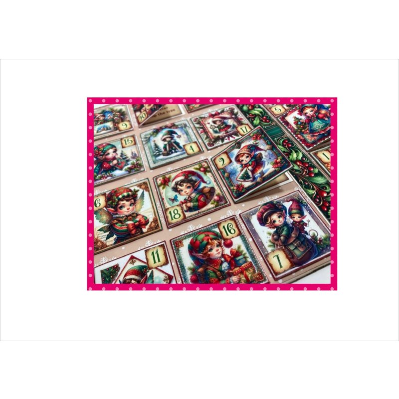 画像7: アドベントカレンダー＊クリスマス＊ジャンクジャーナル＊丸型マジックテープ付き＊素材セット＊ オリジナル