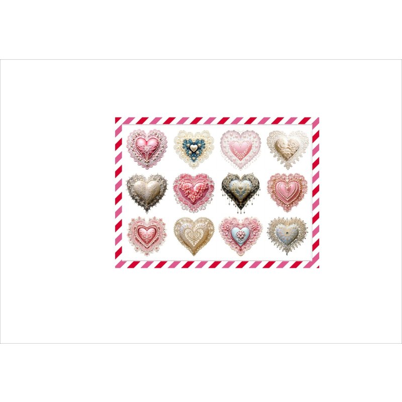 画像16: ハート型ドイリー*刺繍*コラージュペーパー*3種×2枚*オリジナル