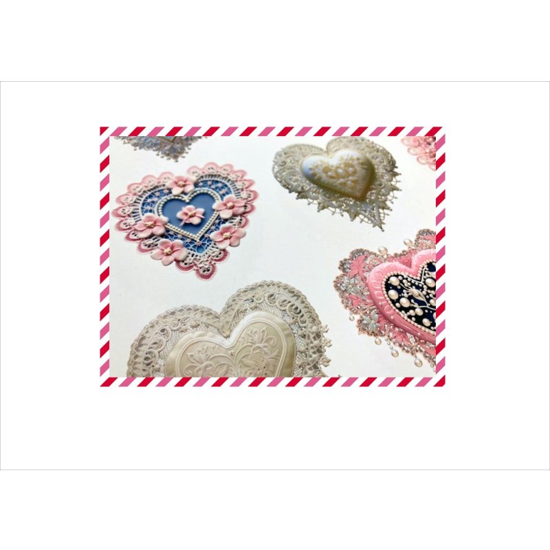 画像12: ハート型ドイリー*刺繍*コラージュペーパー*3種×2枚*オリジナル