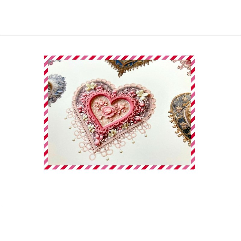 画像10: ハート型ドイリー*刺繍*コラージュペーパー*3種×2枚*オリジナル