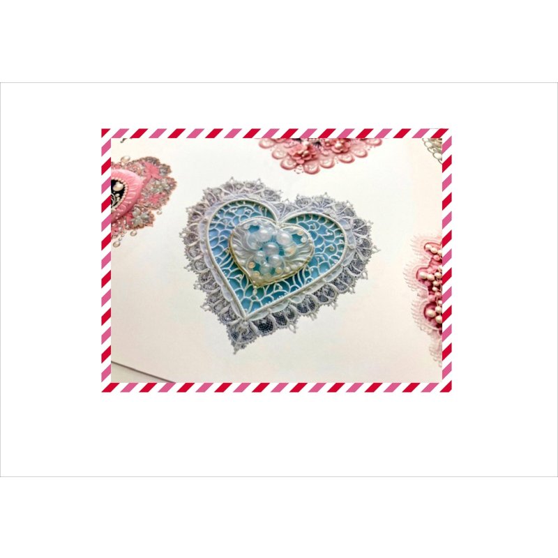 画像5: ハート型ドイリー*刺繍*コラージュペーパー*3種×2枚*オリジナル