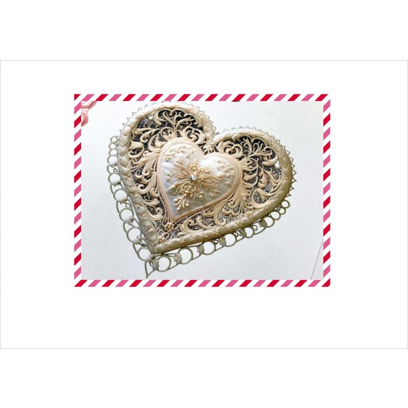 画像3: ハート型ドイリー*刺繍*コラージュペーパー*3種×2枚*オリジナル