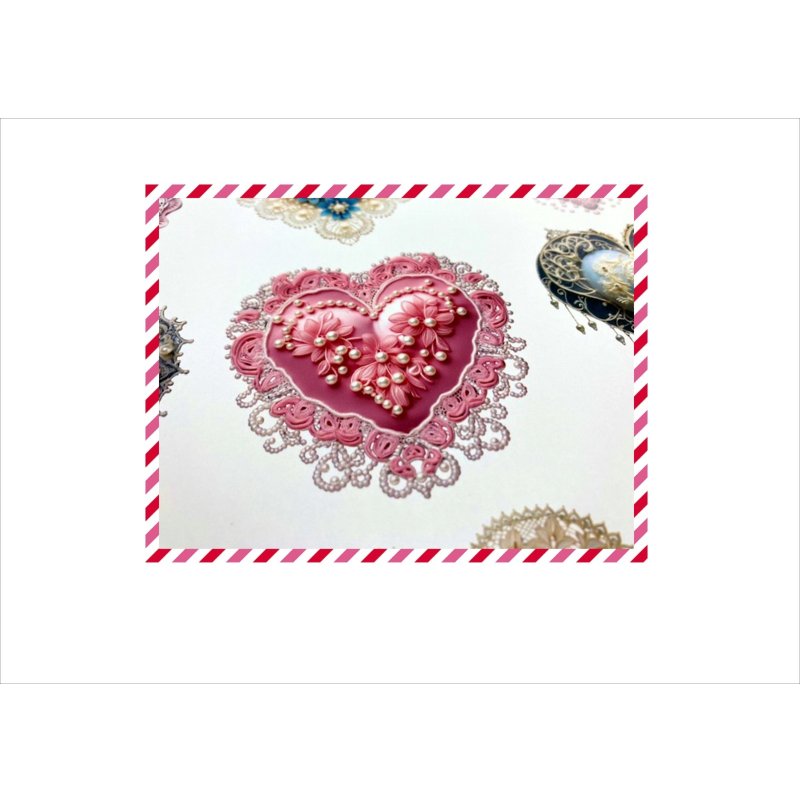 画像8: ハート型ドイリー*刺繍*コラージュペーパー*3種×2枚*オリジナル