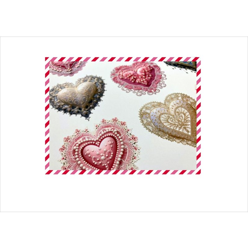 画像13: ハート型ドイリー*刺繍*コラージュペーパー*3種×2枚*オリジナル