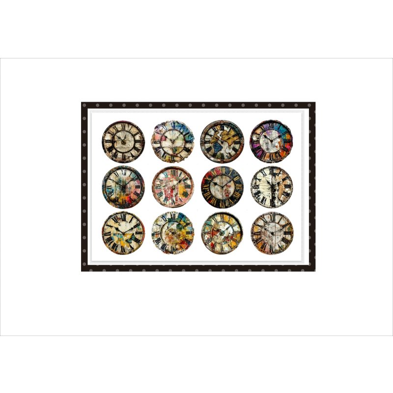 画像14: おしゃれ時計*コラージュペーパー*柄違い4枚*オリジナル