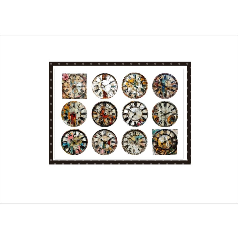 画像13: おしゃれ時計*コラージュペーパー*柄違い4枚*オリジナル