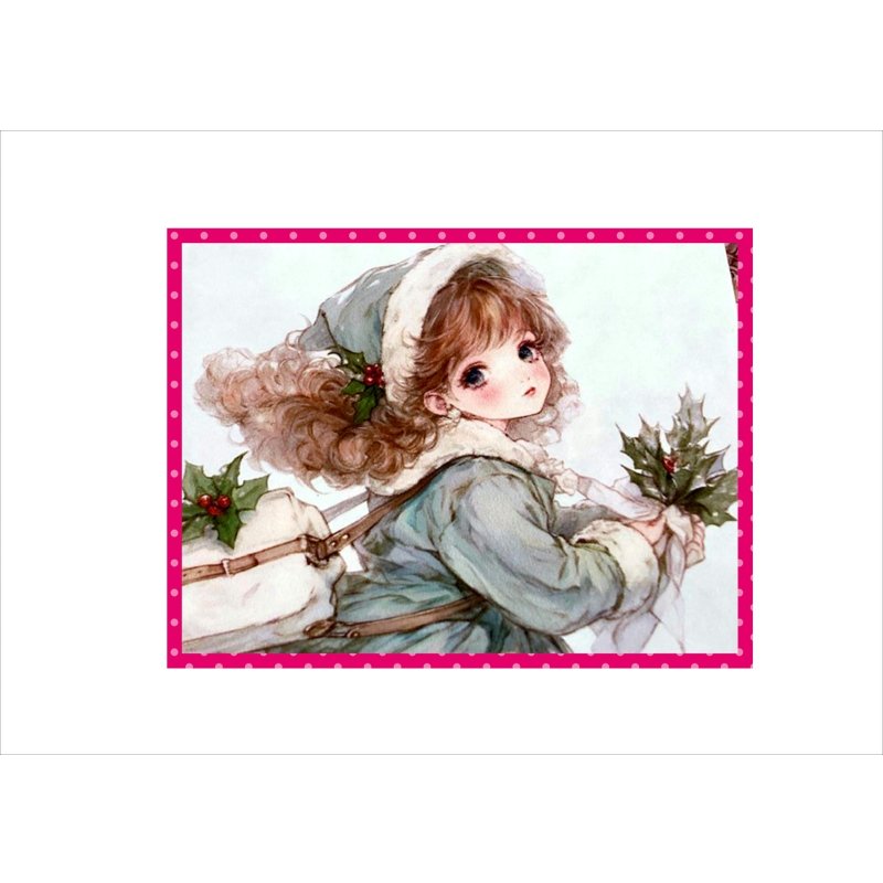 画像5: 特別価格♪サンタ少女のカード＆シール＊16枚セット＊オリジナル