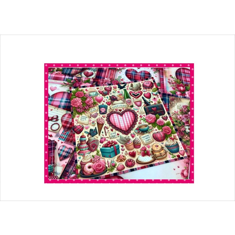 画像6: ハート＊チェック＊大きめ折り紙＊正方形＊柄違い16枚＊ペーパーセット＊オリジナル