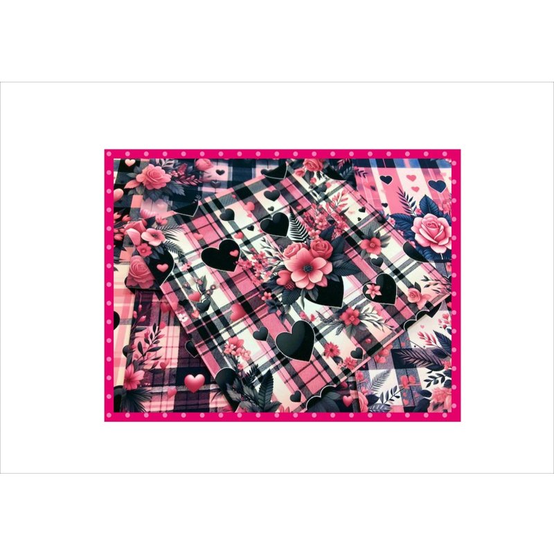 画像7: ハート＊ブラックピンク＊大きめ折り紙＊正方形＊柄違い18枚＊ペーパーセット＊オリジナル