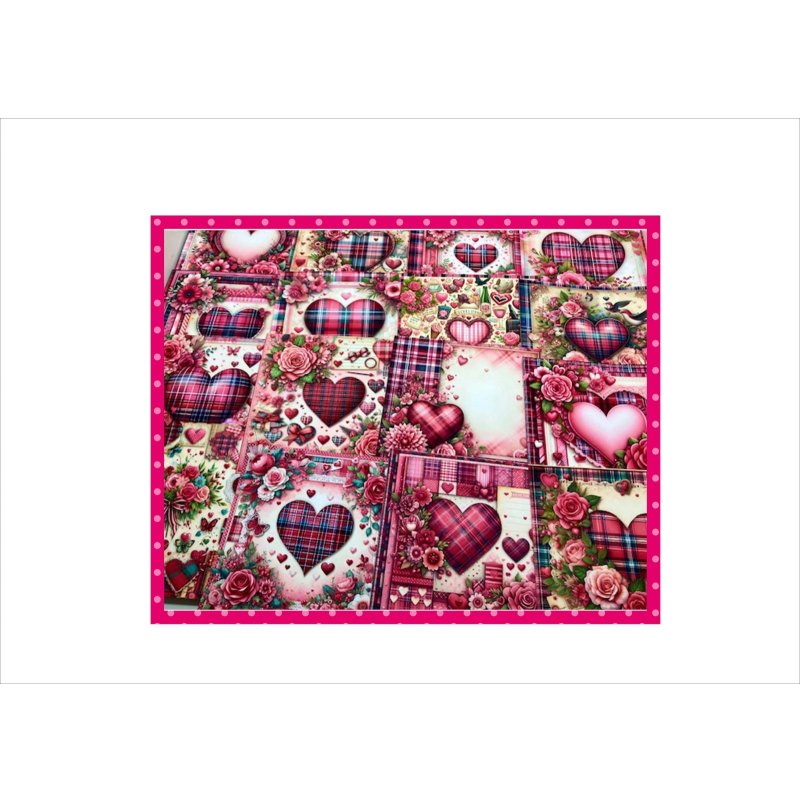 画像3: ハート＊チェック＊大きめ折り紙＊正方形＊柄違い16枚＊ペーパーセット＊オリジナル