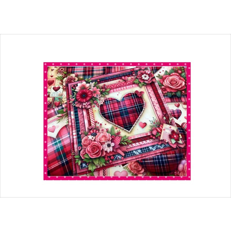 画像9: ハート＊チェック＊大きめ折り紙＊正方形＊柄違い16枚＊ペーパーセット＊オリジナル