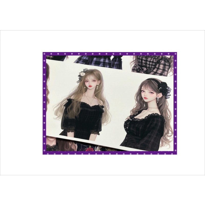 画像7: ガール＊ゴシックローズ＊コラージュペーパー＊4枚＊オリジナル