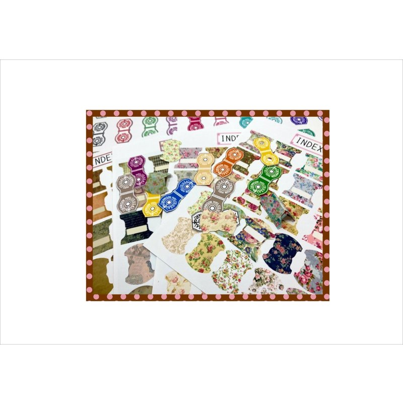 画像17: INDEX＆とじ穴セット＊柄違い＊140点分♪＊素材セット＊オリジナル