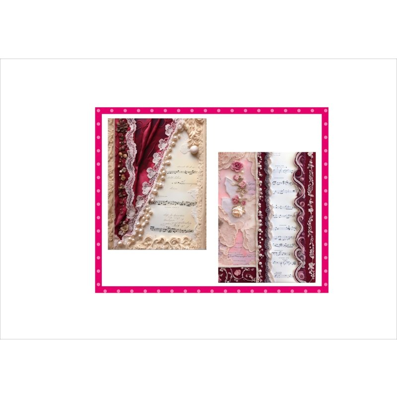 画像13: 豪華☆真珠とレースのペーパーセット＊コラージュペーパー＊柄違い52枚＊オリジナル