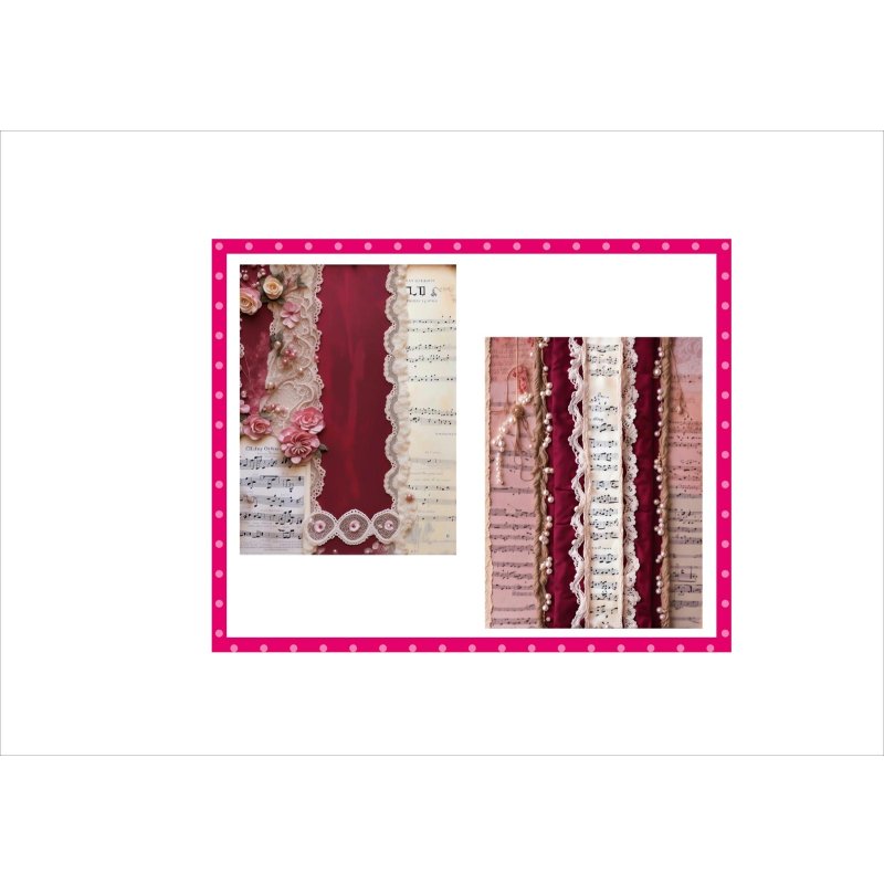 画像12: 豪華☆真珠とレースのペーパーセット＊コラージュペーパー＊柄違い52枚＊オリジナル