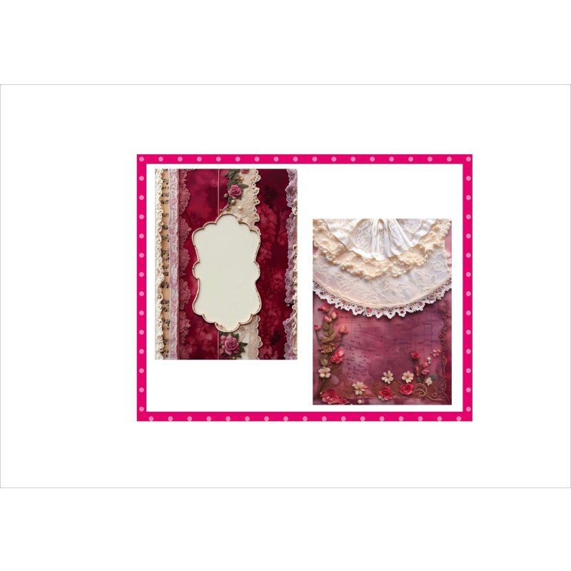 画像15: 豪華☆真珠とレースのペーパーセット＊コラージュペーパー＊柄違い52枚＊オリジナル