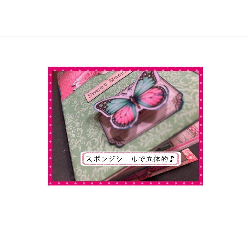 画像4: バラと蝶＊ジャンクジャーナル＊スポンジシール付き＊作り方あり♪＊ オリジナル