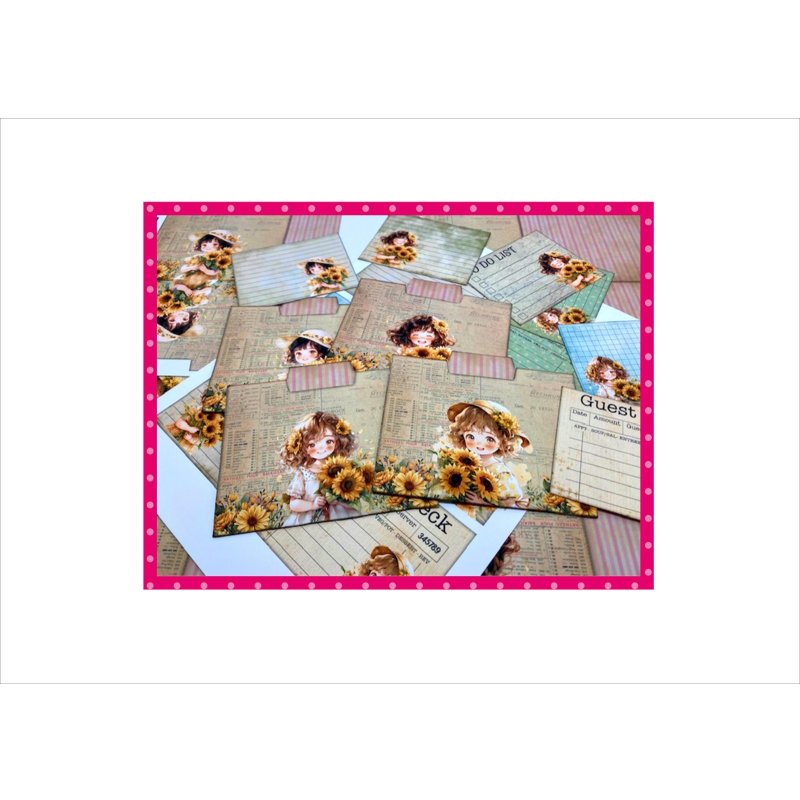 画像8: ポケットを作ろう♪＊ひまわり＊4点分＊カード付♪素材セット＊オリジナル