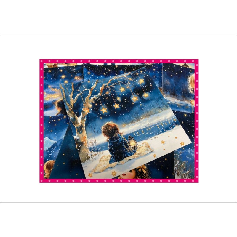 画像7: 星空と女の子＊ミニ折り紙＊柄違い＊30枚＊オリジナル