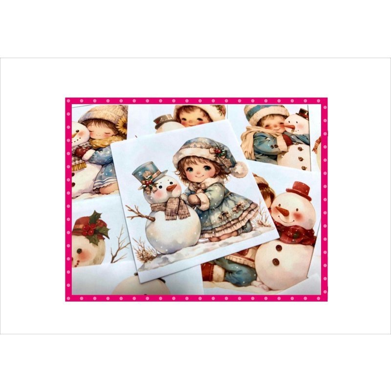 画像6: 雪だるまと お友達*カットシール*柄違い*20枚*オリジナル