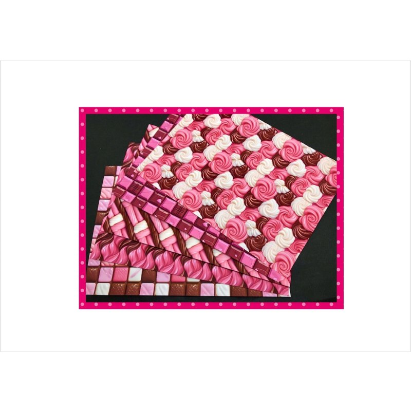 画像12: ピンクチョコレート＊コラージュペーパー＊柄違い5枚＊オリジナル