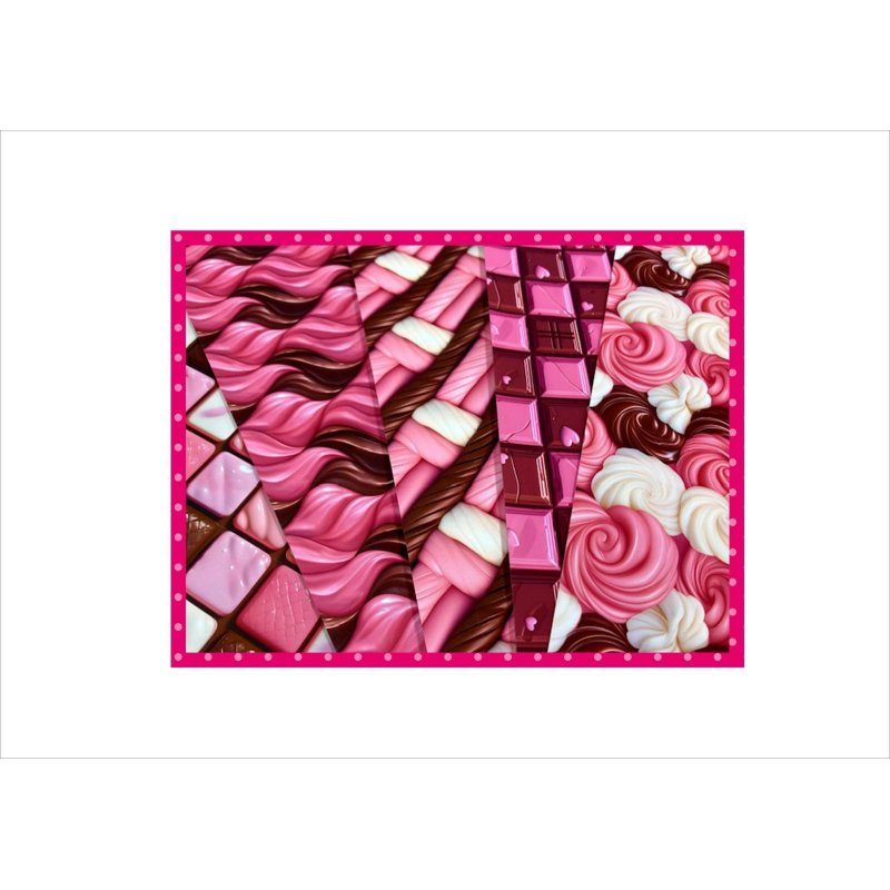 画像1: ピンクチョコレート＊コラージュペーパー＊柄違い5枚＊オリジナル
