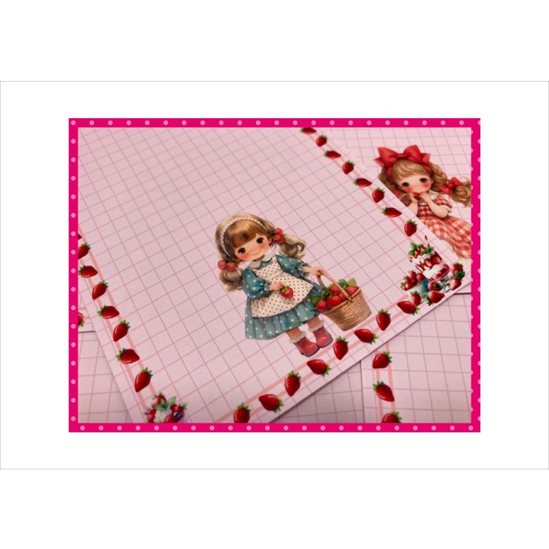 画像4: いちご大好き♪女の子＊メモ帳＊36枚＊オリジナル