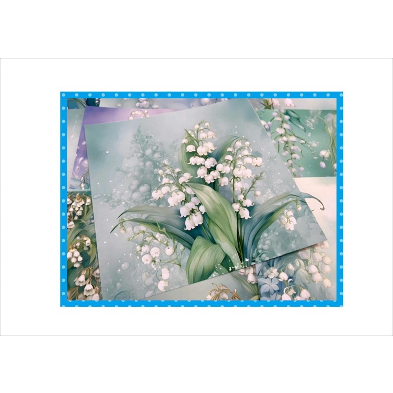 画像4: 優しいスズラン＊ペーパーセット＊柄違い18枚＊オリジナル