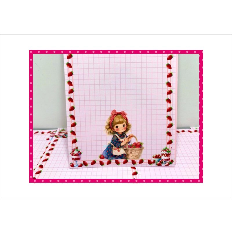 画像6: いちご大好き♪女の子＊メモ帳＊36枚＊オリジナル