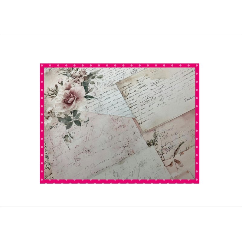 画像3: シャビーピンク＊コラージュペーパー＊柄違い5枚＊オリジナル