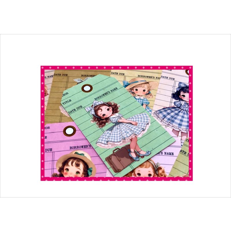 画像6: タグセット＊旅行の思い出・女の子＊トレペ封筒入り＊大小20枚＊オリジナル