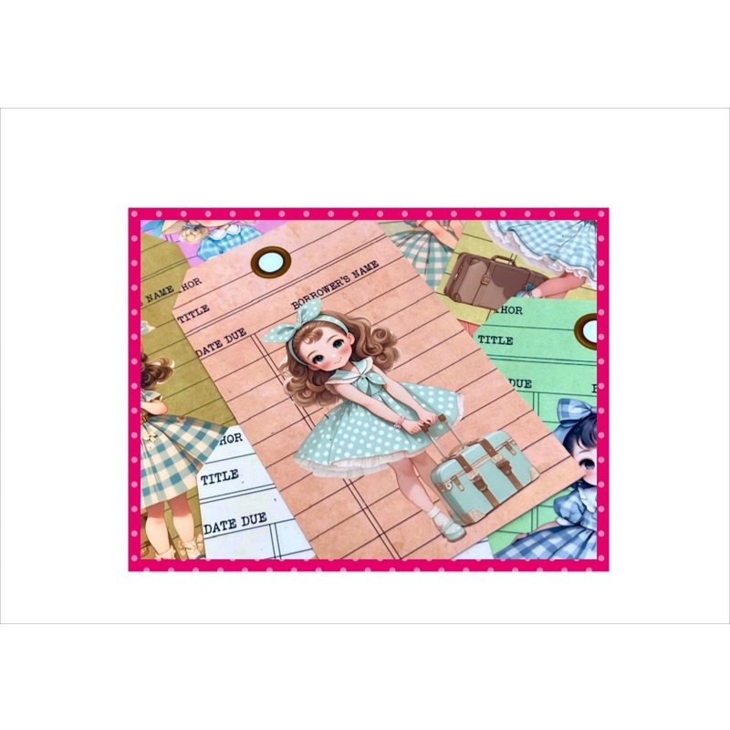 画像4: タグセット＊旅行の思い出・女の子＊トレペ封筒入り＊大小20枚＊オリジナル
