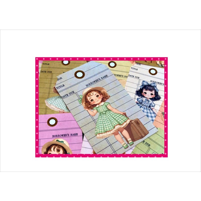 画像7: タグセット＊旅行の思い出・女の子＊トレペ封筒入り＊大小20枚＊オリジナル