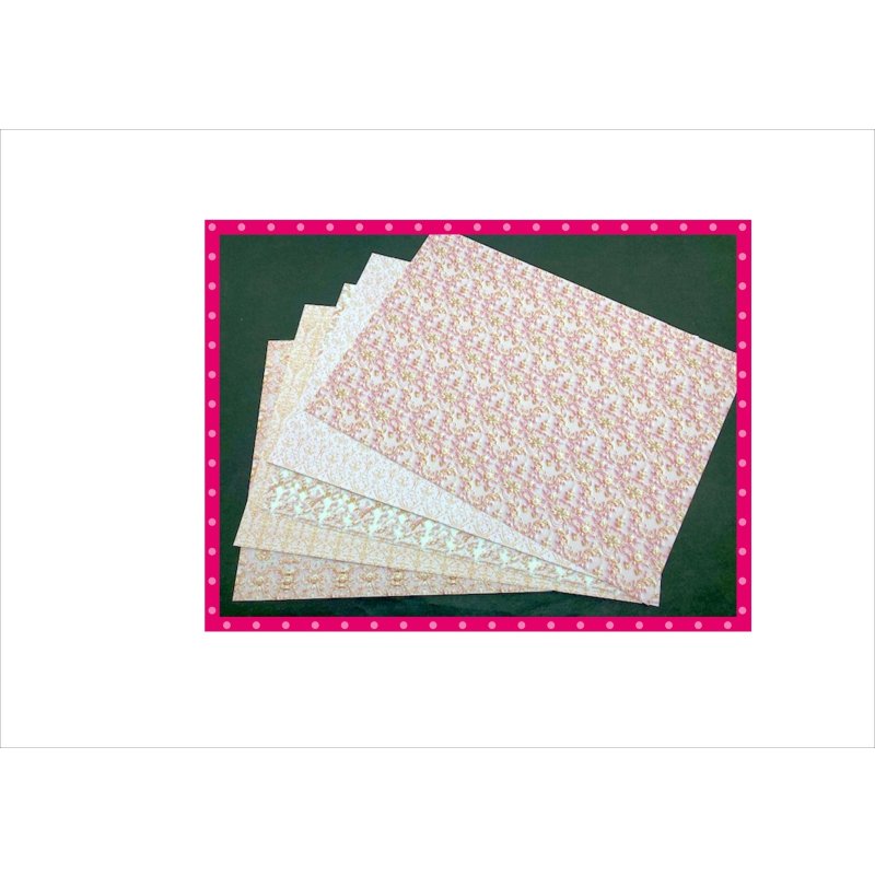 画像7: ピンクゴールド＊コラージュペーパー＊柄違い5枚＊オリジナル