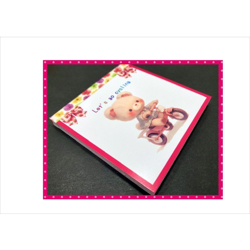 画像14: サイクリングくまさん＊メモ帳＊48枚＊オリジナル