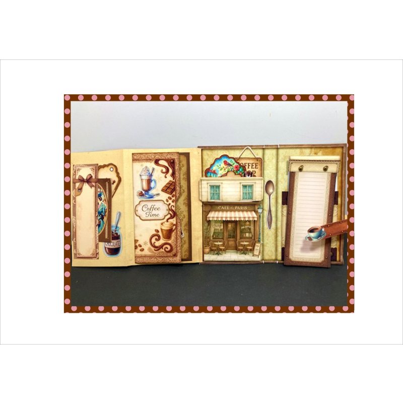 画像10: パリのコーヒーショップ＊ジャンクジャーナル＊ブラッズ＆マジックテープ付き＊作り方あり♪＊ オリジナル