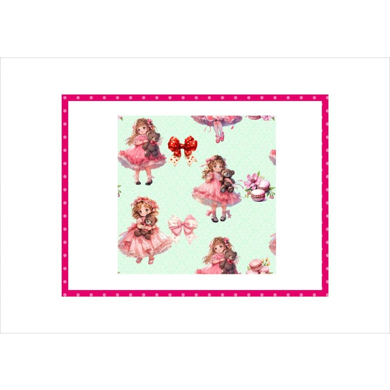 画像6: クマさんと女の子＊２色＊コラージュペーパー＊4枚＊オリジナル