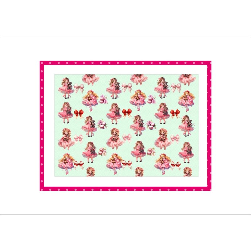 画像3: クマさんと女の子＊２色＊コラージュペーパー＊4枚＊オリジナル