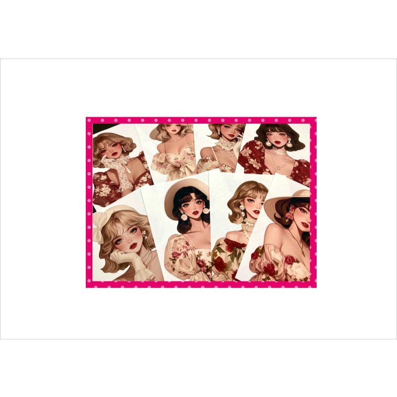 画像4: 大きい♪ フェミニン＊レディ＊カットシール＊柄違い8枚＊オリジナル