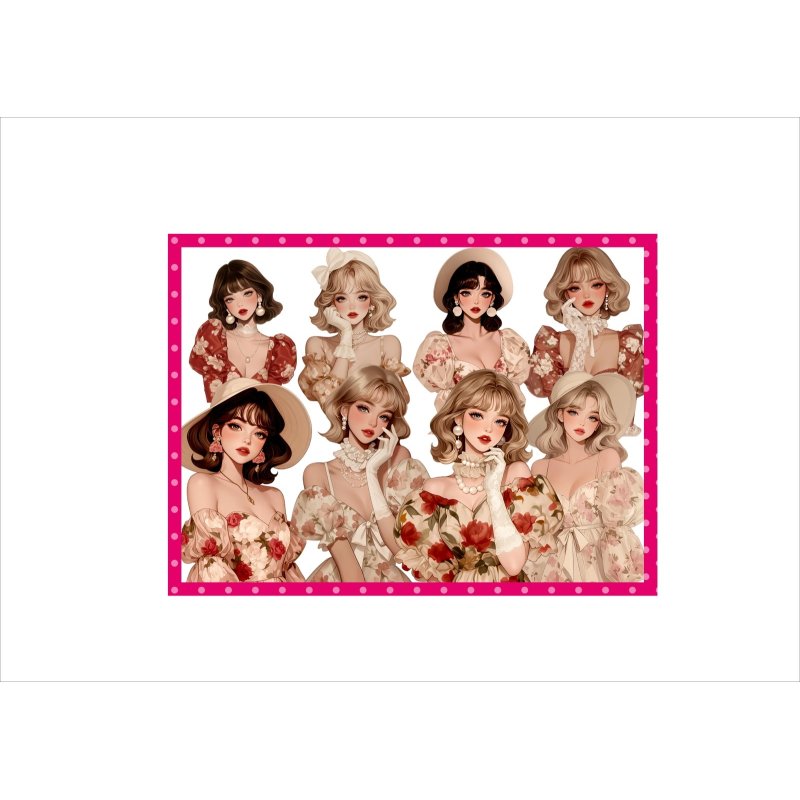 画像1: 大きい♪ フェミニン＊レディ＊カットシール＊柄違い8枚＊オリジナル