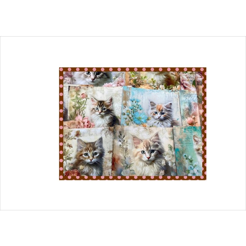 画像12: フラワーキャット＊正方形＊ペーパーセット＊柄違い40枚＊オリジナル