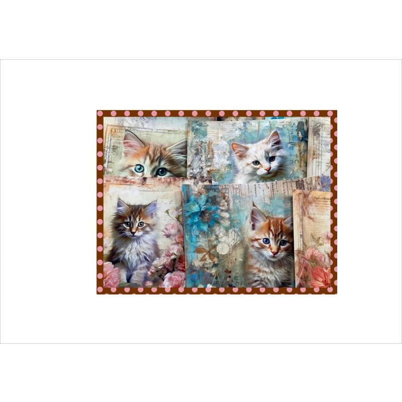 画像13: フラワーキャット＊正方形＊ペーパーセット＊柄違い40枚＊オリジナル