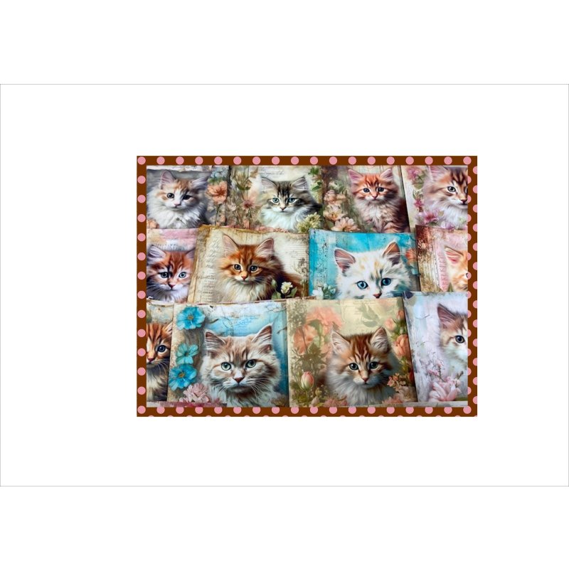 画像17: フラワーキャット＊正方形＊ペーパーセット＊柄違い40枚＊オリジナル
